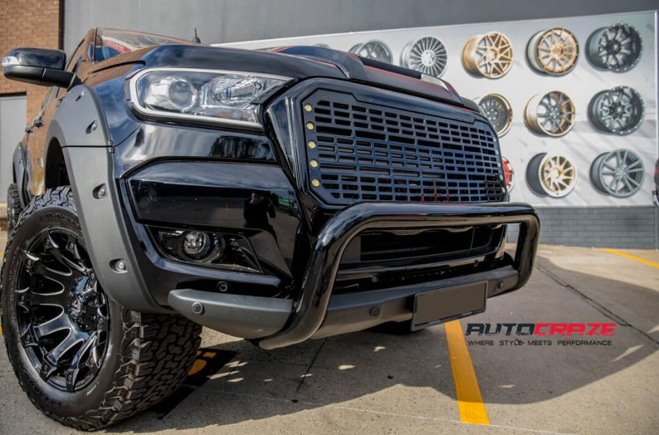 FORD RANGER BATTLE AXE GLOSS BLACK MILLED ACCENTS